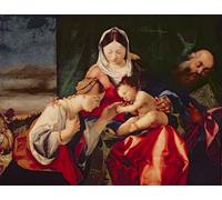 HRJUBWREE Famous Paintings Pictures Artwork Picture the Mystic Marriage of Saint Catherine by Famous Artist Photo Wall Print for Home Decor 60x90cm