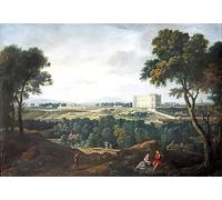 HRJUBWREE Famous Paintings Pictures Artwork Picture the Observatory and Surroundings View From the Buttecailles by Jean Francois Millets Photo Wall Print for Office Decor 60x90cm