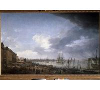 HRJUBWREE Famous Paintings Pictures Artwork Picture the Port of Bordeaux Painting by Claude Vernet Photo Wall Print for Home Decor 60x90cm