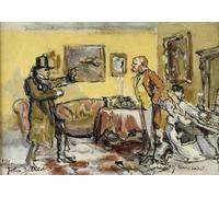 HRJUBWREE Famous Paintings Pictures Artwork Picture the Seducer by Walter Richard Sickert Photo Wall Print for Office Decor 60x90cm