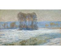 HRJUBWREE Famous Paintings Pictures Artwork Picture the Seine At Bennecourt Winter by Claude Monet Photo Wall Print for Home Decor 60x90cm