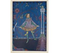 HRJUBWREE Famous Paintings Pictures Artwork Picture the Swineherd on the Grave of the Father There Grew a Rose bush by Harry Clarke Photo Wall Print for Home Decor 60x90cm