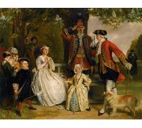 HRJUBWREE Famous Paintings Pictures Artwork Picture the Unwilling Salute by John Callcott Horsley Photo Wall Print for Office Decor 60x90cm