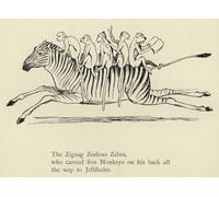 HRJUBWREE Famous Paintings Pictures Artwork Picture the Zigzag Zealous Zebra by Edward Leaars Photo Wall Print for Home Decor 60x90cm