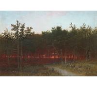 HRJUBWREE Famous Paintings Pictures Artwork Picture Twilight in the Cedars At Darien Connecticut by Frederick Kensett Photo Wall Print for Home Decor 60x90cm