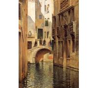 HRJUBWREE Famous Paintings Pictures Artwork Picture Venetian Canal by Julius Leblanc Stewart Photo Wall Print for Home Decor 60x90cm