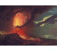 HRJUBWREE Famous Paintings Pictures Artwork Picture Vesuvius in Eruption with a View Over the Islands in the Bay of Naples by Wright of Derby Photo Wall Print for Home Decor 60x90cm