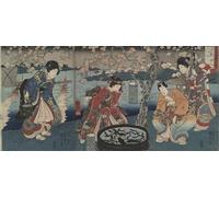 HRJUBWREE Famous Paintings Pictures Artwork Picture Watch Fire Fire From Five Elements of the Environment by Utagawa Kuniyoshi Photo Wall Print for Office Decor 60x90cm