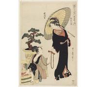 HRJUBWREE Famous Paintings Pictures Artwork Picture Women and Children on the Banks of a Stream by Kitagawa Utamaro Photo Wall Print for Office Decor 60x90cm