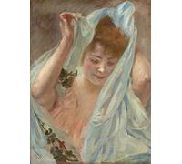 HRJUBWREE Famous Paintings Pictures Artwork Picture Young Woman Protecting Herself From the Sun Under a Veil Paul Photo Wall Print for Home Decor 60x90cm