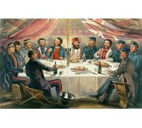 HRJUBWREE Oil Painting Prints on Canvas Painting Picture a Christmas Dinner on the Heights Before Sebastopol Engraved by William Crimea Simpson Artwork Canvas Prints for Office Decor 60x90cm