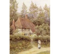 HRJUBWREE Oil Painting Prints on Canvas Painting Picture a Cottage Near Haslemere by Helen Allingham Artwork Canvas Prints for Office Decor 60x90cm