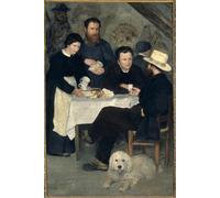 HRJUBWREE Oil Painting Prints on Canvas Painting Picture Alfredand Charles Le Coeur At the Table with Mere Anthony by Pierre Auguste Renoir Artwork Canvas Prints for Office Decor 60x90cm