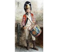 HRJUBWREE Oil Painting Prints on Canvas Painting Picture an English Drummer Boy by George William Joy Artwork Canvas Prints for Office Decor 60x90cm