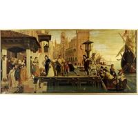 HRJUBWREE Oil Painting Prints on Canvas Painting Picture Departure of the Prodigal Child From Venice by Jacques Artwork Canvas Prints for Home Decor 60x90cm