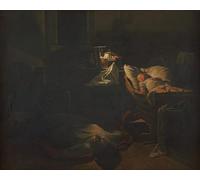 HRJUBWREE Oil Painting Prints on Canvas Painting Picture Exhausted Power by Ferdinand Georg Waldmuller Artwork Canvas Prints for Home Decor 60x90cm