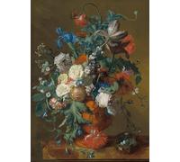 HRJUBWREE Oil Painting Prints on Canvas Painting Picture Flowers in an Urn by Jan Van Huysum Artwork Canvas Prints for Office Decor 60x90cm