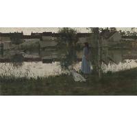 HRJUBWREE Oil Painting Prints on Canvas Painting Picture il traghettatore William Stott Artwork Canvas Prints for Office Decor 60x90cm