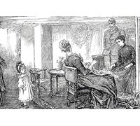 HRJUBWREE Oil Painting Prints on Canvas Painting Picture Illustration of a Little Girl Being Looked After by Mary Ellen Edwards Artwork Canvas Prints for Home Decor 60x90cm