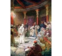 HRJUBWREE Oil Painting Prints on Canvas Painting Picture Jesus Is Questioned by William Brassey Hole Artwork Canvas Prints for Home Decor 60x90cm