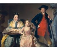 HRJUBWREE Oil Painting Prints on Canvas Painting Picture Mary Shuttleworth with One of Their Daughters by Wright of Derby Artwork Canvas Prints for Home Decor 60x90cm
