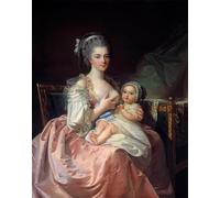 HRJUBWREE Oil Painting Prints on Canvas Painting Picture Mother Nursing Her Child Painting by Jean Laurent Mosnier Artwork Canvas Prints for Office Decor 60x90cm