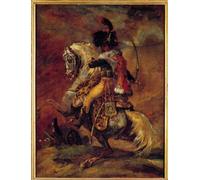 HRJUBWREE Oil Painting Prints on Canvas Painting Picture Officer of Hunters on Horseback of the Imperial Guard Charge Painting by Theodore Gericault Artwork Canvas Prints for Home Decor 60x90cm