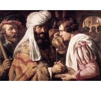 HRJUBWREE Oil Painting Prints on Canvas Painting Picture Pilate Washing his Hands Jan Lievens Artwork Canvas Prints for Office Decor 60x90cm