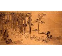 HRJUBWREE Oil Painting Prints on Canvas Painting Picture Pilgrims At the Kasuga Shrine by Katsushika Hokusai Artwork Canvas Prints for Home Decor 60x90cm