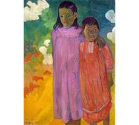HRJUBWREE Oil Painting Prints on Canvas Painting Picture Piti Tiena Two Sisters by Paul Gauguin Artwork Canvas Prints for Home Decor 60x90cm
