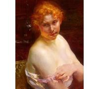 HRJUBWREE Oil Painting Prints on Canvas Painting Picture Portrait D'une Jeune Femme by Paul Albert Besnard Artwork Canvas Prints for Office Decor 60x90cm