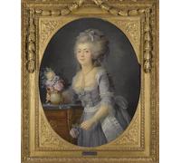 HRJUBWREE Oil Painting Prints on Canvas Painting Picture Portrait of Adélaïde Henriette Auguié by Anne Vallayer Coster Artwork Canvas Prints for Home Decor 60x90cm