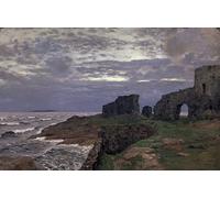 HRJUBWREE Oil Painting Prints on Canvas Painting Picture Remainders of the Past Twilight Finland by Isaak Ilyich Levitan Artwork Canvas Prints for Office Decor 60x90cm