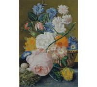 HRJUBWREE Oil Painting Prints on Canvas Painting Picture Roses Morning Glory Narcissi Aster by Jan Van Huysum Artwork Canvas Prints for Office Decor 60x90cm
