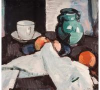 HRJUBWREE Oil Painting Prints on Canvas Painting Picture Still Life with Bowl of Fruit Jug Cup and Saucer by Samuel John Peploe Artwork Canvas Prints for Home Decor 60x90cm