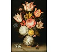 HRJUBWREE Oil Painting Prints on Canvas Painting Picture Still Lifewith Flowers by Ambrosius the Elder Bosschaert Artwork Canvas Prints for Home Decor 60x90cm