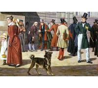 HRJUBWREE Oil Painting Prints on Canvas Painting Picture Street Scene in Stockholm by Christoffer Wilhelm Eckersberg Artwork Canvas Prints for Office Decor 60x90cm