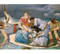 HRJUBWREE Oil Painting Prints on Canvas Painting Picture Surprised by the Storm Ferdinand Hodler Artwork Canvas Prints for Home Decor 60x90cm