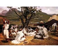 HRJUBWREE Oil Painting Prints on Canvas Painting Picture the Arab Tale-teller by Horace Vernet Artwork Canvas Prints for Office Decor 60x90cm