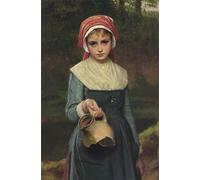 HRJUBWREE Oil Painting Prints on Canvas Painting Picture the Broken Pitcher by Charles Sillem Lidderdale Artwork Canvas Prints for Home Decor 60x90cm