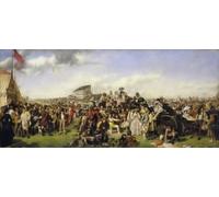 HRJUBWREE Oil Painting Prints on Canvas Painting Picture the Derby Day by William Powell Frith Artwork Canvas Prints for Office Decor 60x90cm