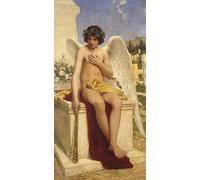 HRJUBWREE Oil Painting Prints on Canvas Painting Picture the Genius of Death by Albert Anker Artwork Canvas Prints for Office Decor 60x90cm