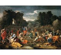 HRJUBWREE Oil Painting Prints on Canvas Painting Picture the Jews Gathering the Manna in the Desert by Nicolas Poussin Artwork Canvas Prints for Office Decor 60x90cm
