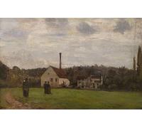 HRJUBWREE Oil Painting Prints on Canvas Painting Picture the Little Factory by Camille Jacob Pissarro Artwork Canvas Prints for Home Decor 60x90cm