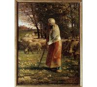 HRJUBWREE Oil Painting Prints on Canvas Painting Picture the Little Shepherdess Painting by Jean Francois Millets Artwork Canvas Prints for Office Decor 60x90cm