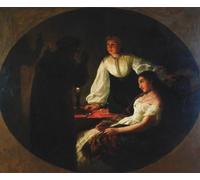 HRJUBWREE Oil Painting Prints on Canvas Painting Picture the Night of St. Andrew. Vorozhba by Henryk Hector Siemiradzki Artwork Canvas Prints for Office Decor 60x90cm