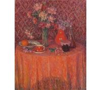 HRJUBWREE Oil Painting Prints on Canvas Painting Picture the Table Harmony in Red by Henri Eugene Augustin Le Sidaner Artwork Canvas Prints for Home Decor 60x90cm