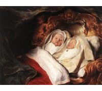 HRJUBWREE Oil Painting Prints on Canvas Painting Picture The Twins Clara and Aelbert de Bray De Bray Artwork Canvas Prints for Office Decor 60x90cm