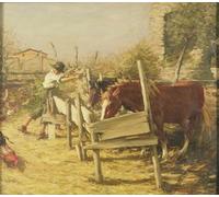 HRJUBWREE Oil Painting Prints on Canvas Painting Picture the Way by Henry Herbert La Thangue Artwork Canvas Prints for Office Decor 60x90cm