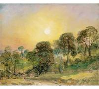 HRJUBWREE Oil Painting Prints on Canvas Painting Picture Trees on Hampstead Heath At Sunset by John Constable Artwork Canvas Prints for Office Decor 60x90cm